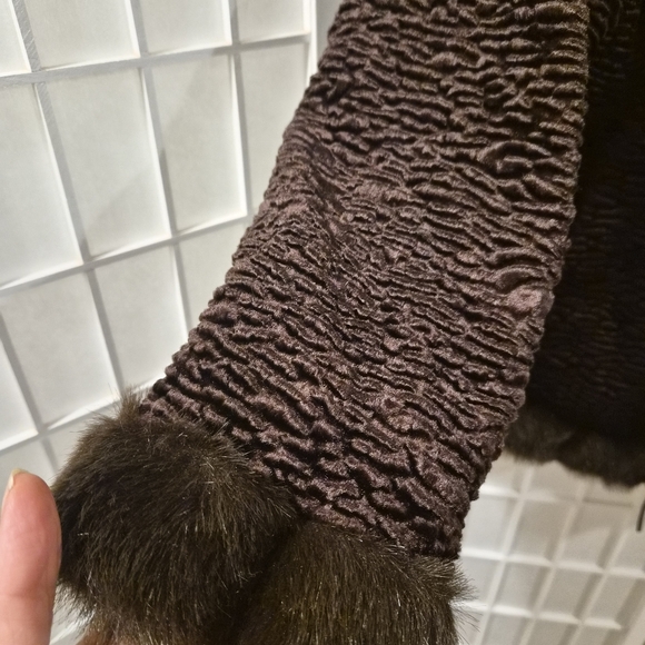 Vintage Brown Faux Fur Coat Sz L - Picture 4 of 15